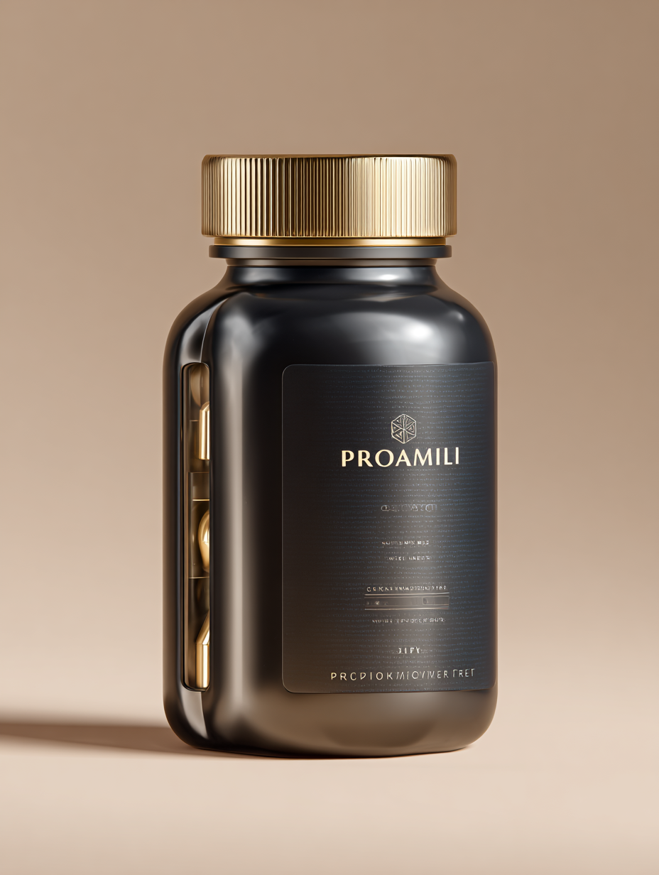 Proamili természetes táplálék-kiegészítő termékcsomag semleges háttérrel, amely támogatja a vékeringést és az általános közérzetet